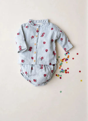 Studio Bohème - Ami Grenades Pantalón Corto Orgánico de Algodón | Azul Claro