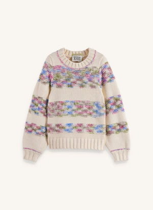 Scotch & Soda - Jersey a rayas arcoíris de fibras recicladas | Beige