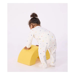 Petit Bateau - Pijama de terciopelo con corazones | Blanco