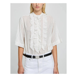 Laurence Bras - Blusa Magrita Corta de Algodón | Blanca