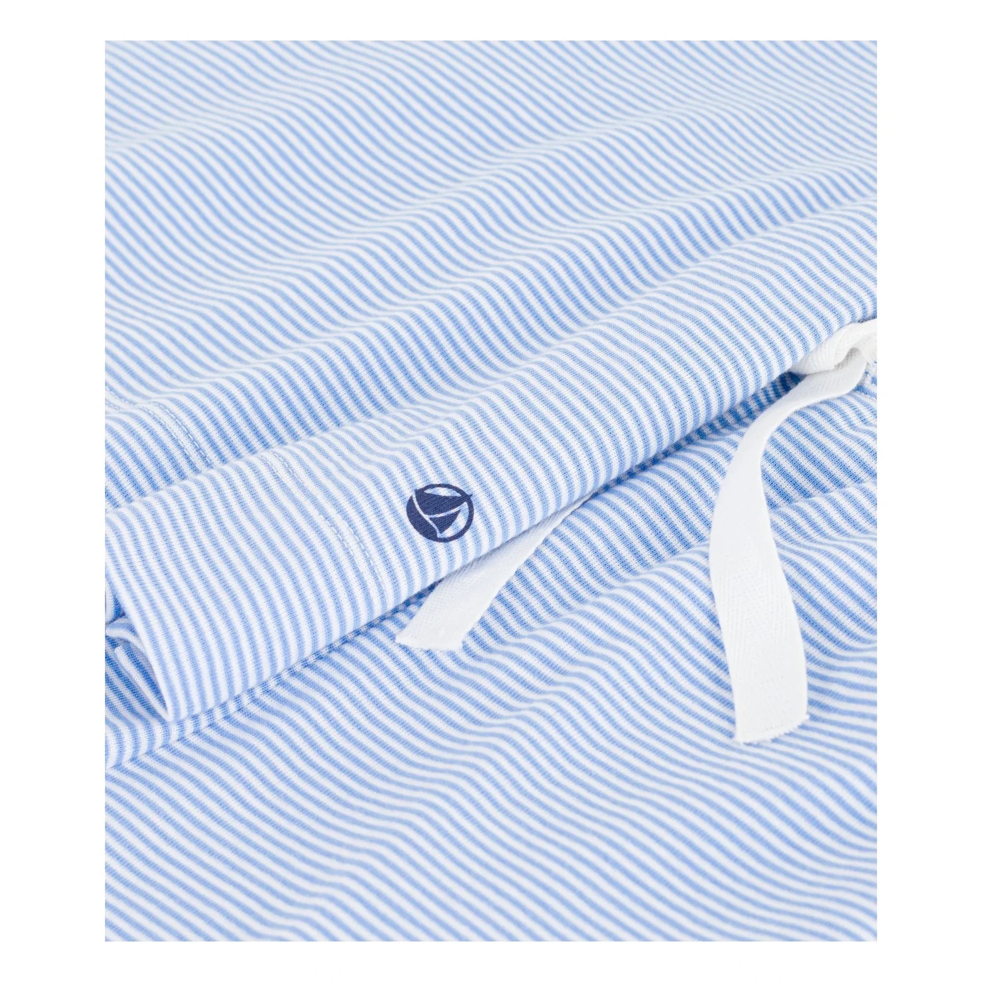 Petit Bateau - Pantalón corto de pijama de algodón orgánico a rayas | Azul