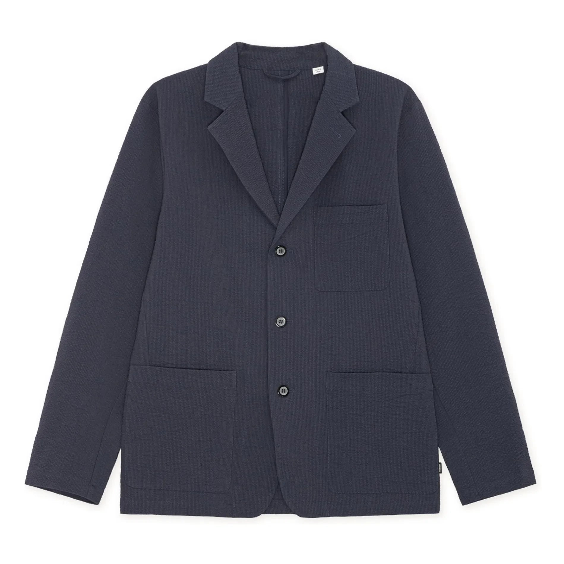 Les Deux - Blazer Seersucker | Azul Oscuro