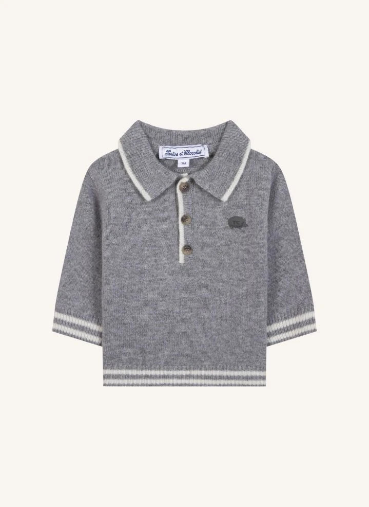 Tartine et Chocolat - Polo de lana de manga larga | Gris