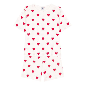 Petit Bateau - Shorts de pijama con corazones - Colección para mujer | Blanco