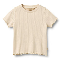 Wheat - Irene Ribbed T-Shirt Organic cotton | Ecru