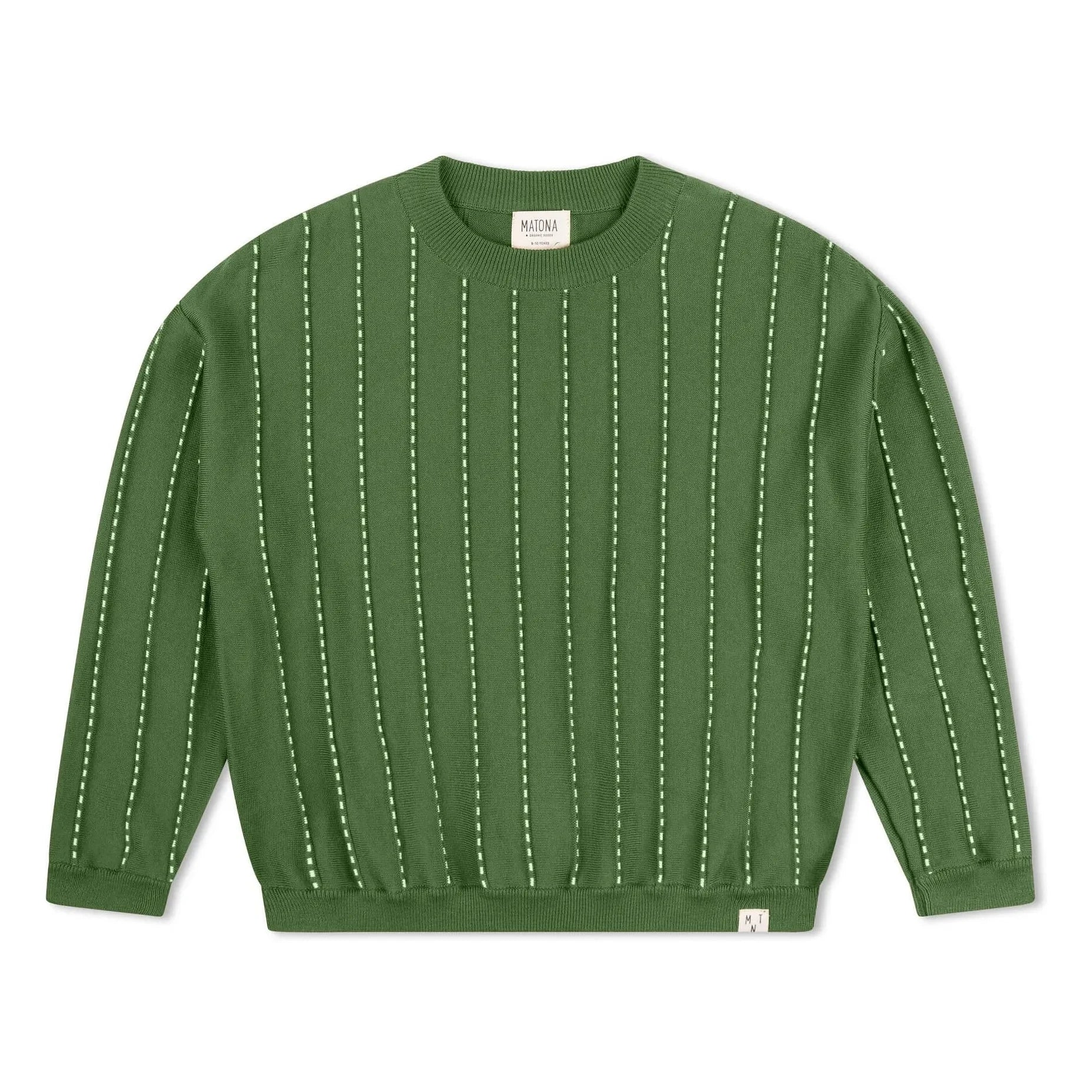 Matona - Jersey de algodón orgánico a rayas | Verde
