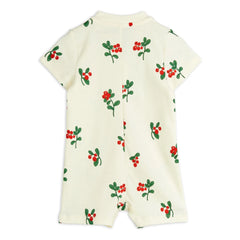 Mini Rodini - Pelele de algodón orgánico con estampado floral | Crudo