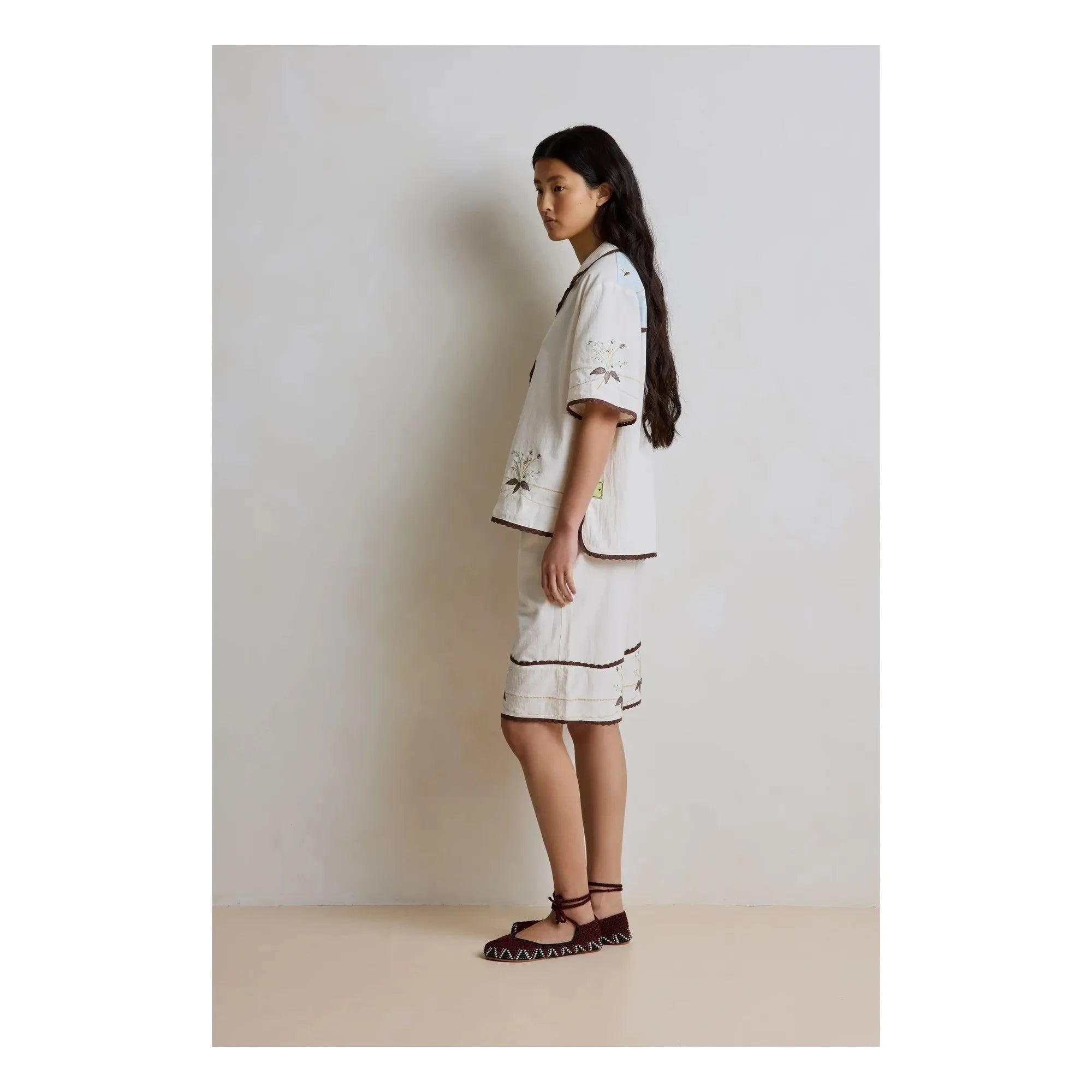 Hod - Camisa capri de algodón | Crema