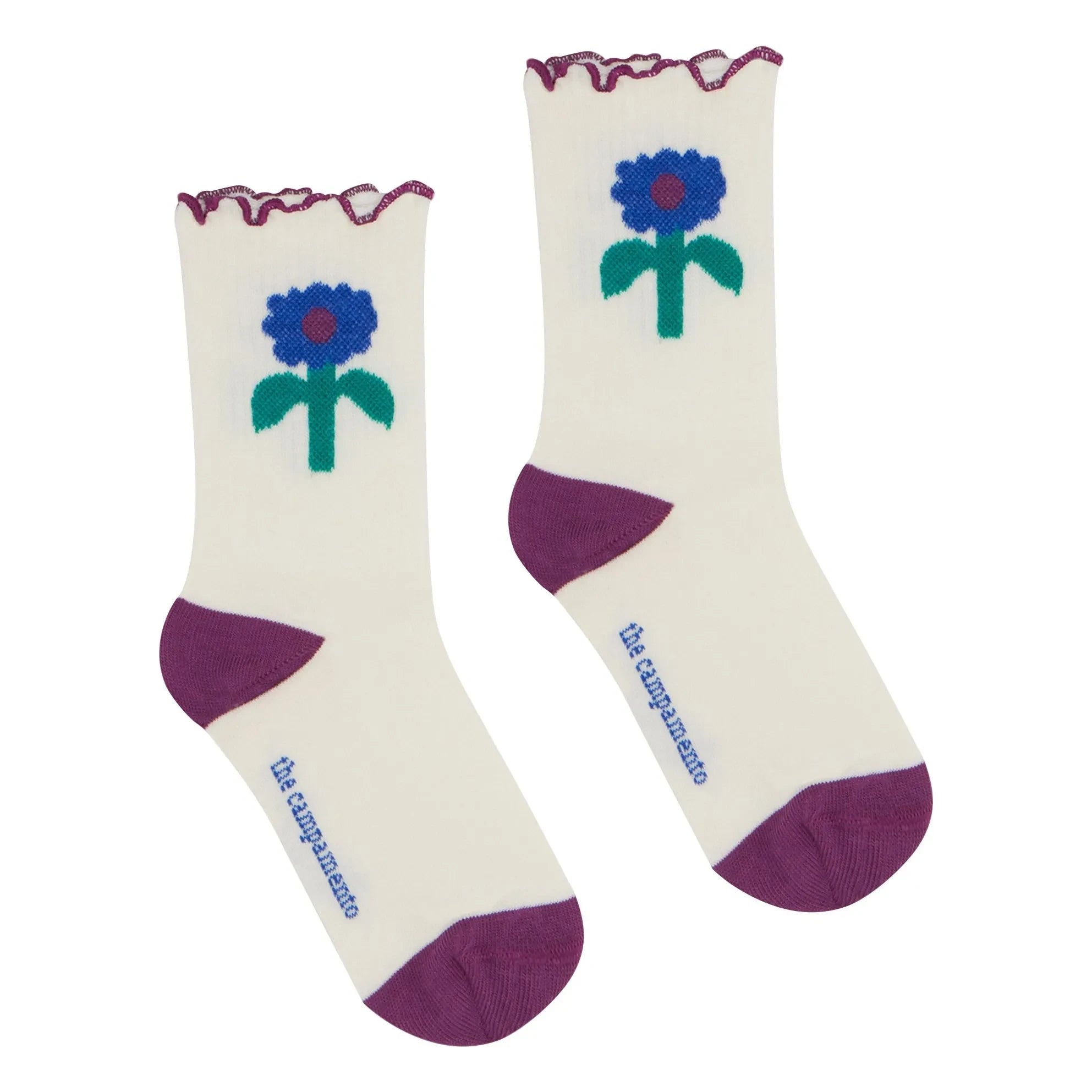 The Campamento - Calcetines con flores | Crudo