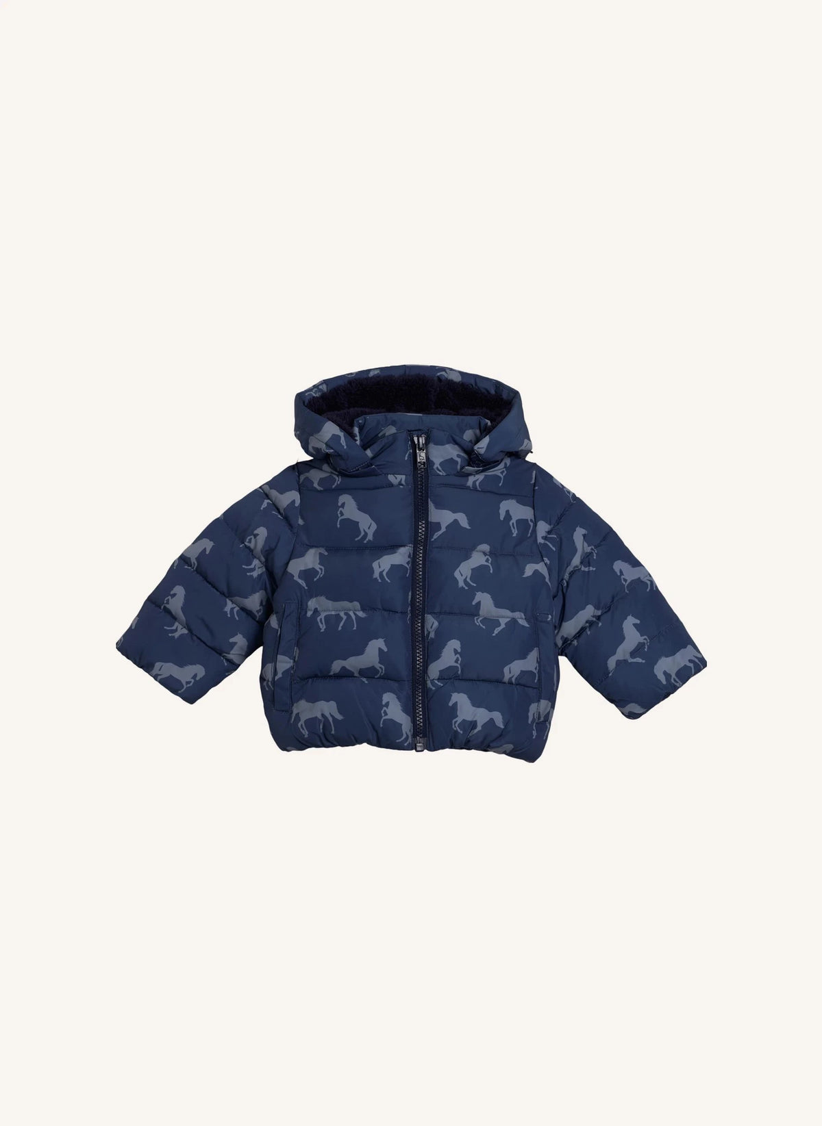 Stella McCartney Kids - Chaqueta acolchada con estampado de caballo | Azul oscuro