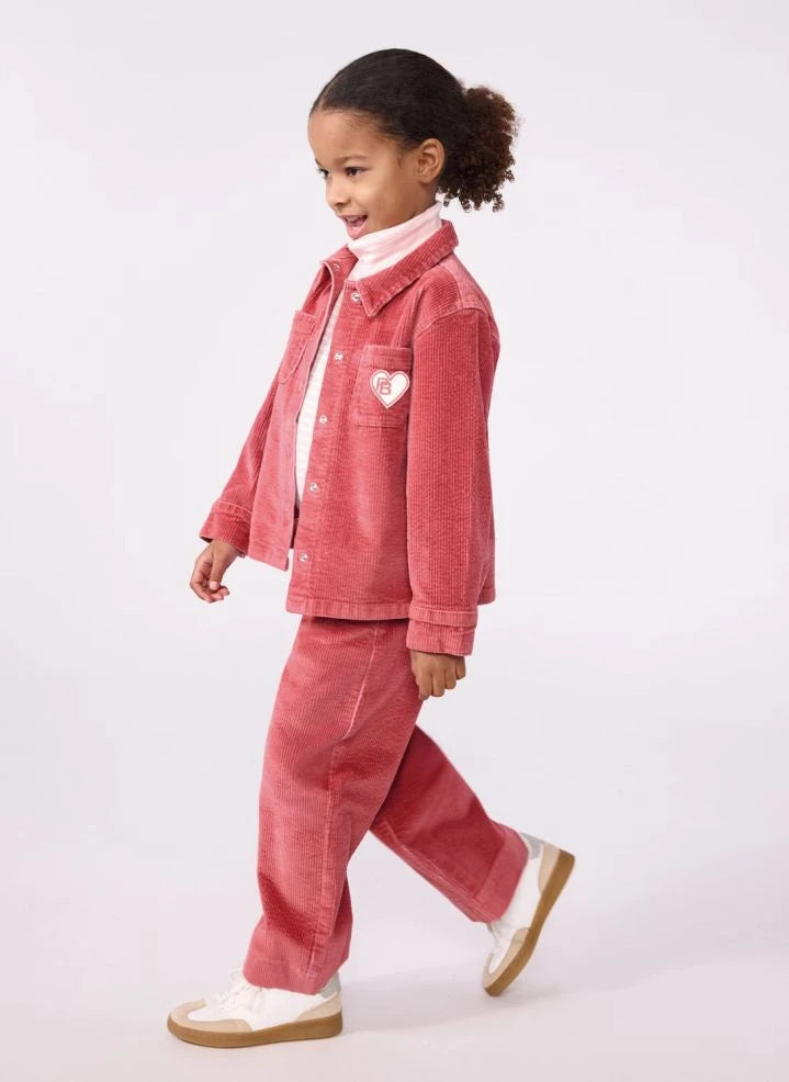 Petit Bateau - Pantalón de pierna ancha de terciopelo de algodón orgánico | Rojo