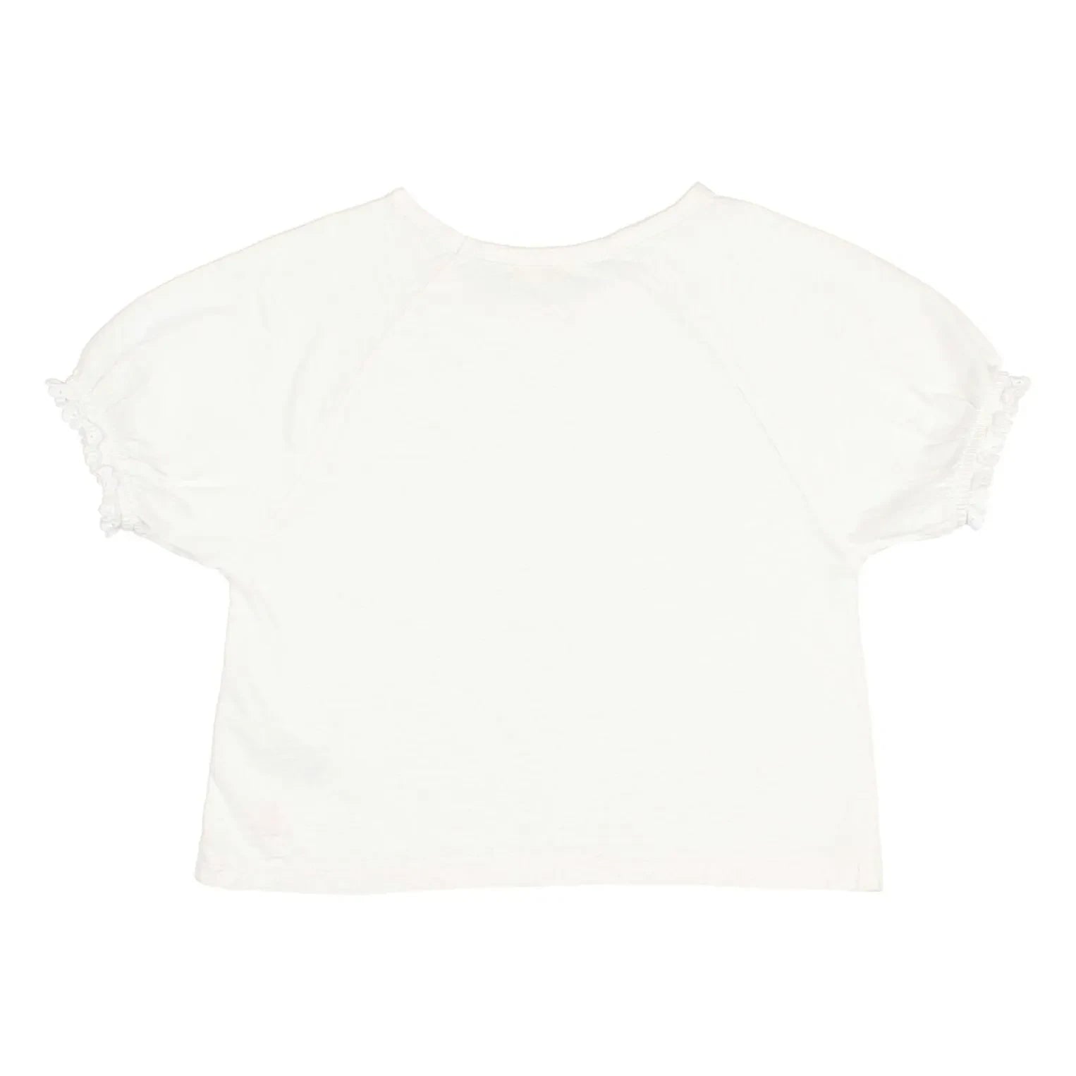 Búho - Camiseta de algodón orgánico con encaje | Blanco
