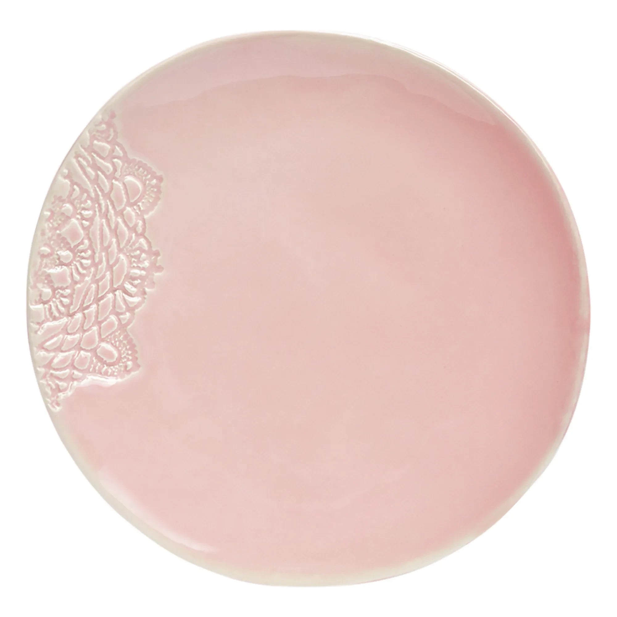 Maison Vessel - Platos de Encaje de Ganchillo Blancos - Set de 2 | Rosa Pálido