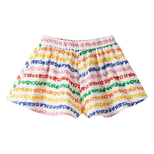 Fabula - Pantalones cortos de jardín a rayas | Blanco