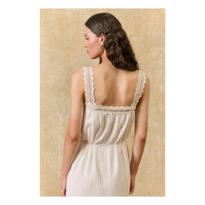 Louise Misha - Vestido de algodón orgánico Madera | Crudo