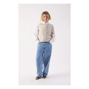 American Vintage - Cárdigan East Alpaca | Gris jaspeado