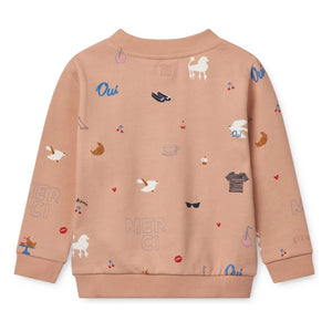 Liewood - Sudadera de algodón orgánico Thora Paris | Melocotón