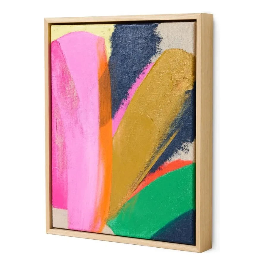 HKliving - Cuadro con marco abstracto Bright Lights | Rosa