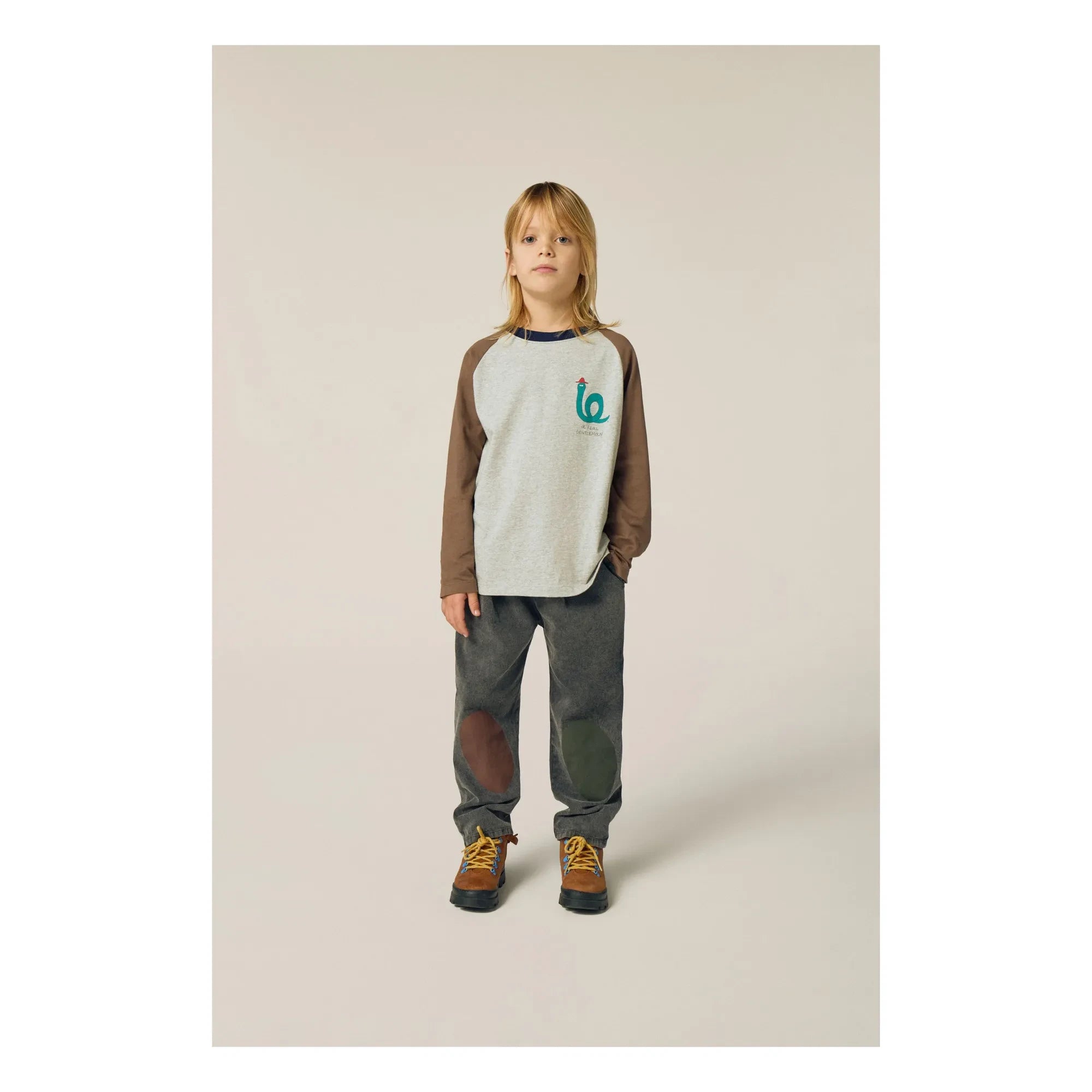 The Campamento - Camiseta Serpiente Bloques de Color | Gris Melange