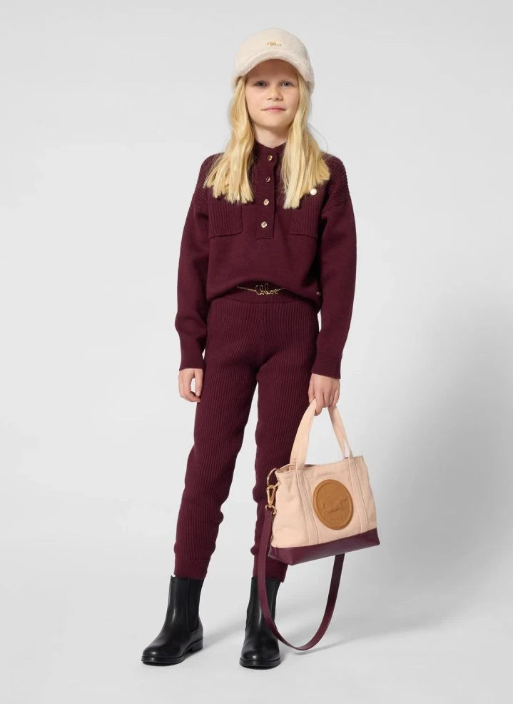 Chloé - Jersey de cuello alto en algodón orgánico | Morado