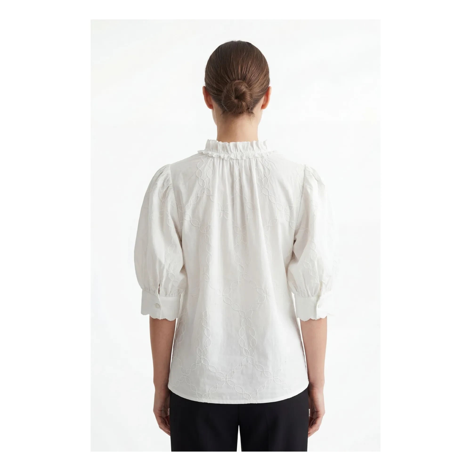 BELLEPIECE - Blusa de algodón con bordado Belem | Blanco