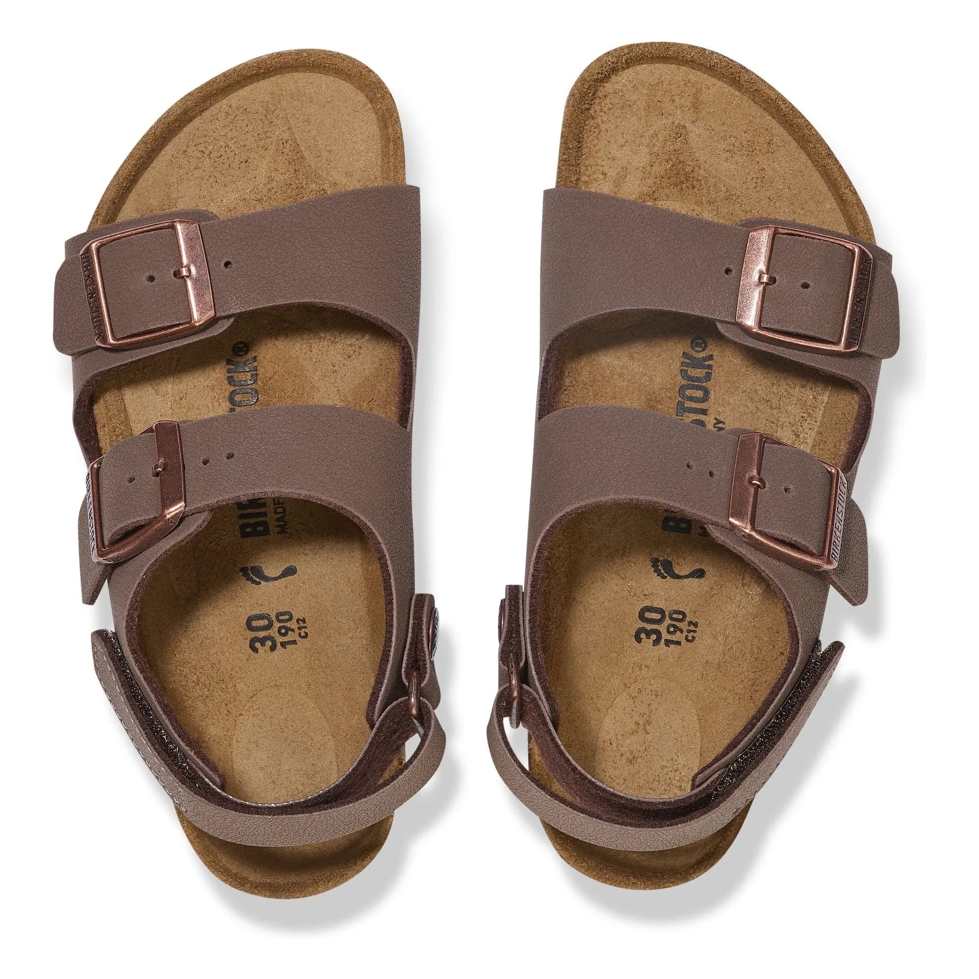 BIRKENSTOCK - Sandalia Milano AS Niños Birko-Flor Birkibuc | Marrón oscuro