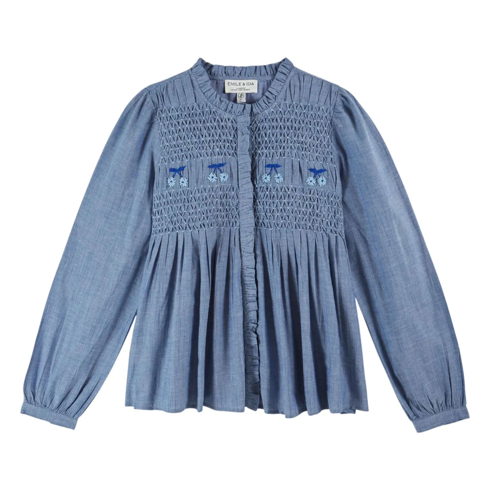 Emile et Ida - Blusa de algodón chambray azul | Azul