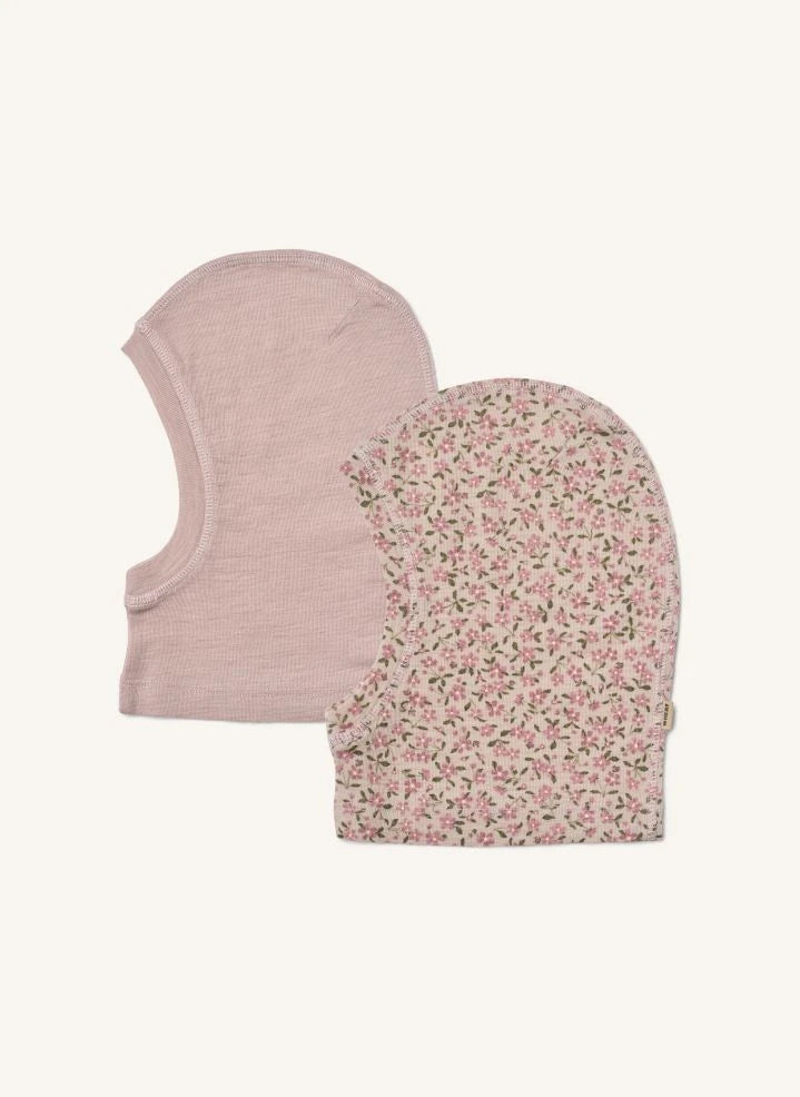 Wheat - Pack de 2 Kim Fleuries Balaclavas de lana | Rosa claro