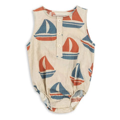 Konges Sløjd - Mono de algodón orgánico Elliot Bateaux | Beige