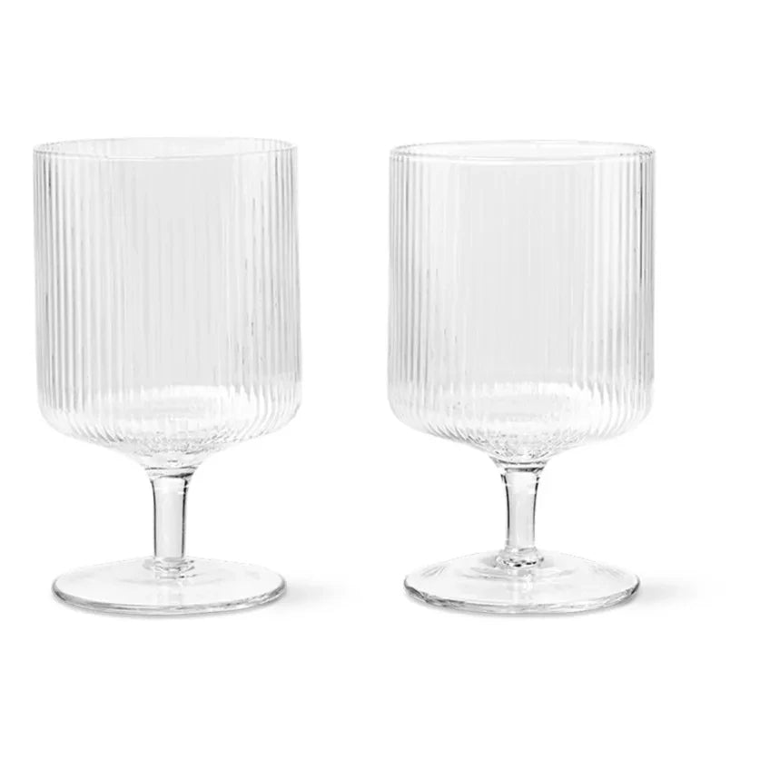 Ferm Living - Copas de vino Ripple - Juego de 2