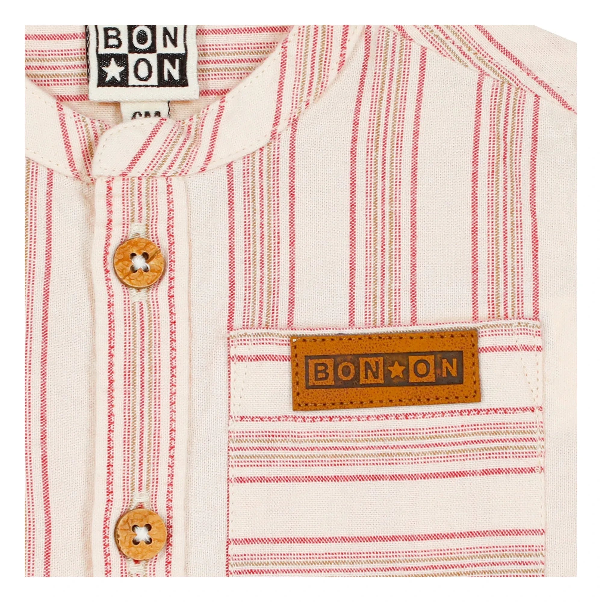 Bonton - Camisa de bebé a rayas | Crema