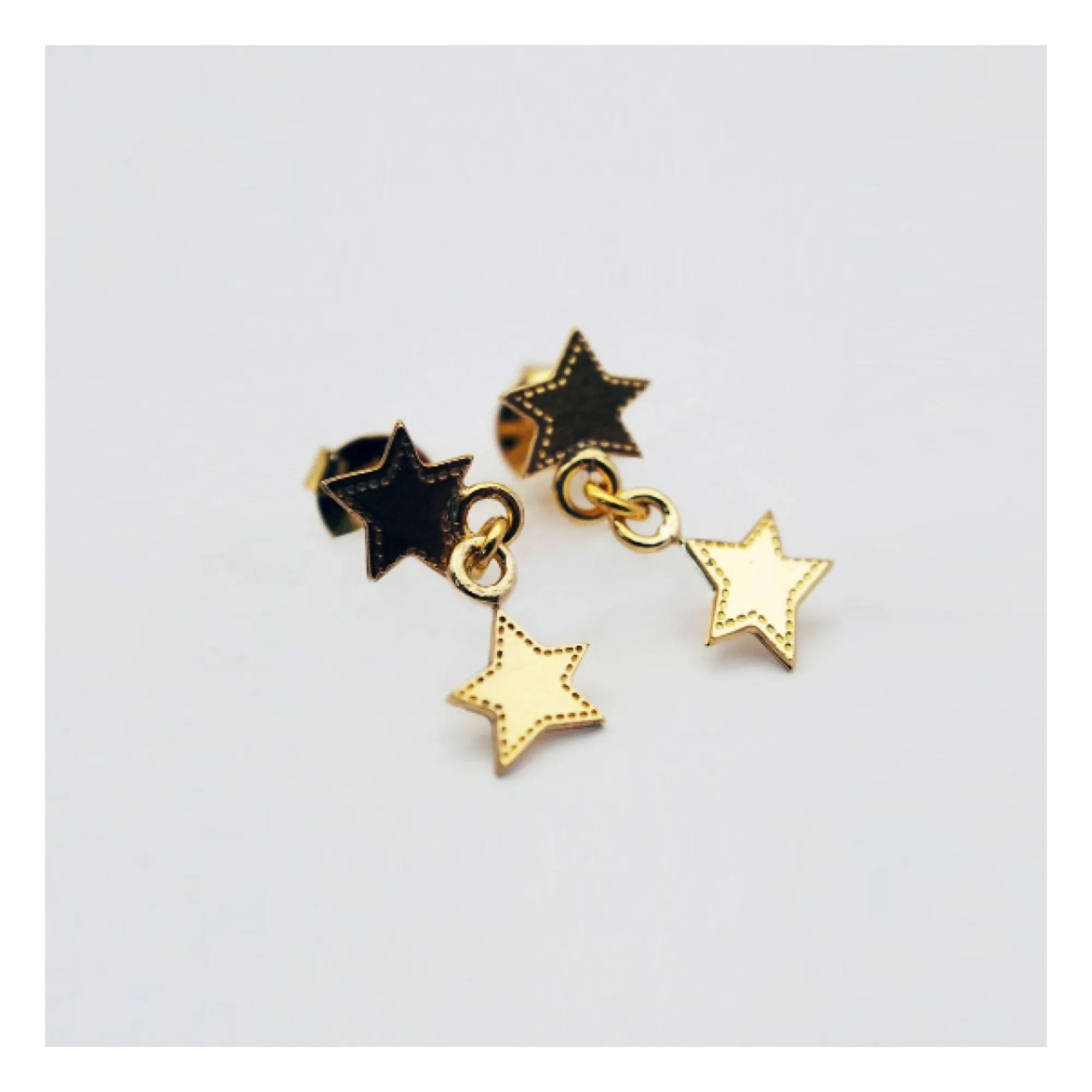 Adorabili - Pendientes de doble estrella | Dorado