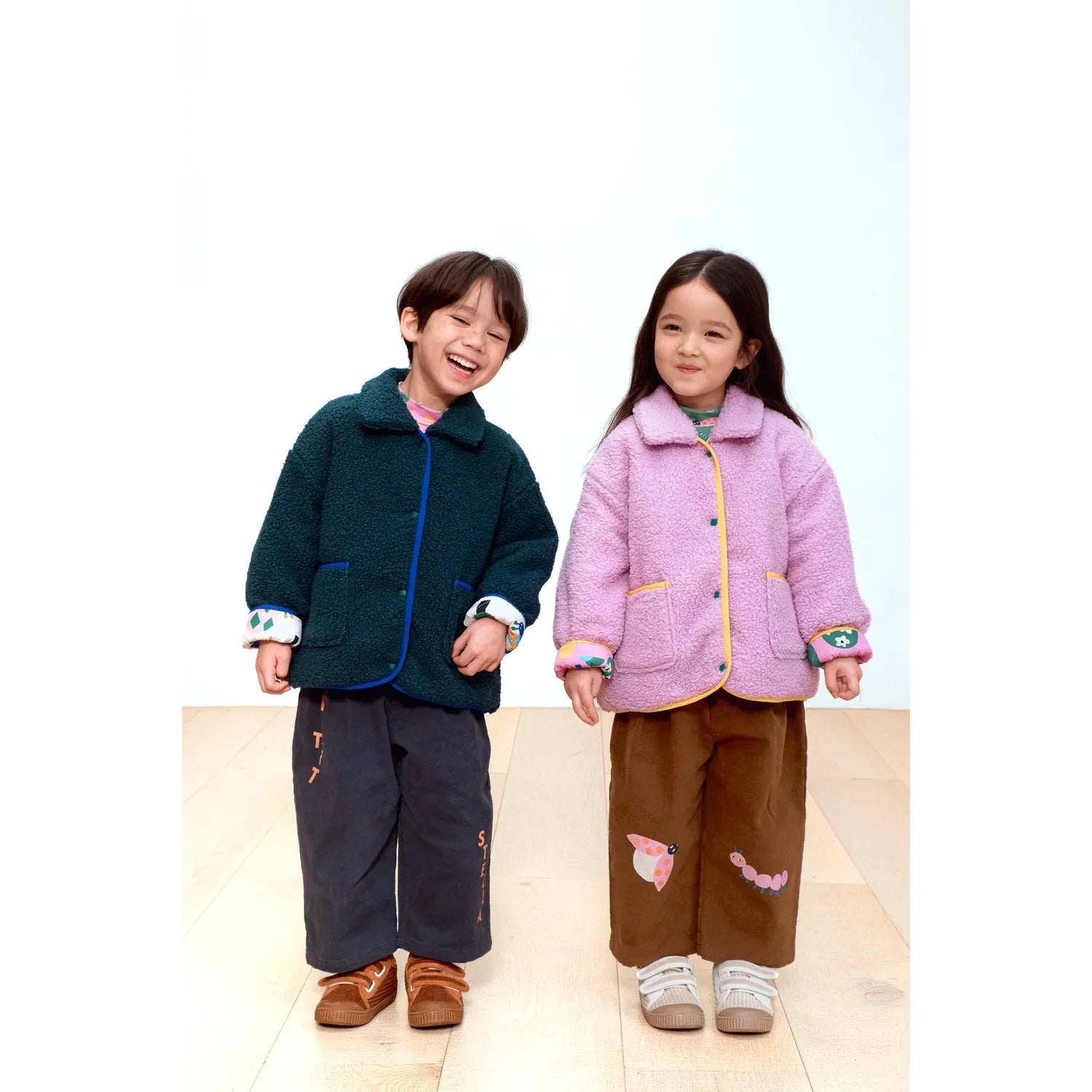 Petit Stella - Chaqueta de Sherpa de Búho de Doble Cara | Rosa