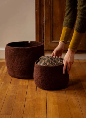 Muskhane - Cesta de almacenamiento de fieltro | Mahogany