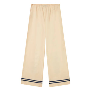The Tiny Big Sister - Pantalones de lino y algodón elásticos | Crema
