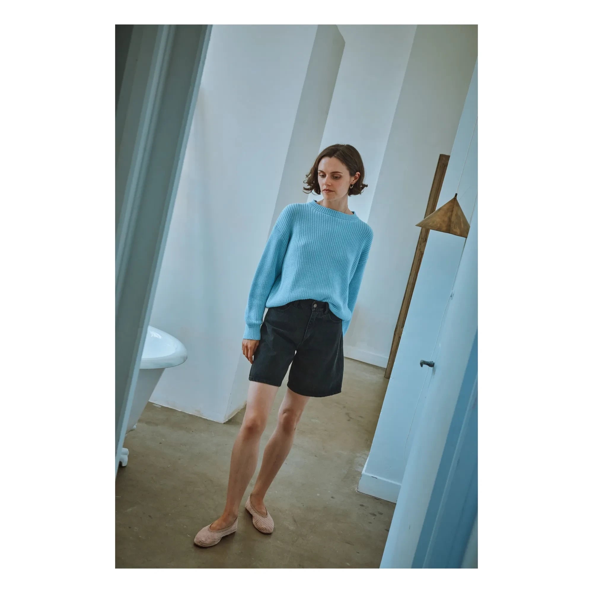 Poudre Organic - Jersey de algodón orgánico Dandelion | Azul claro