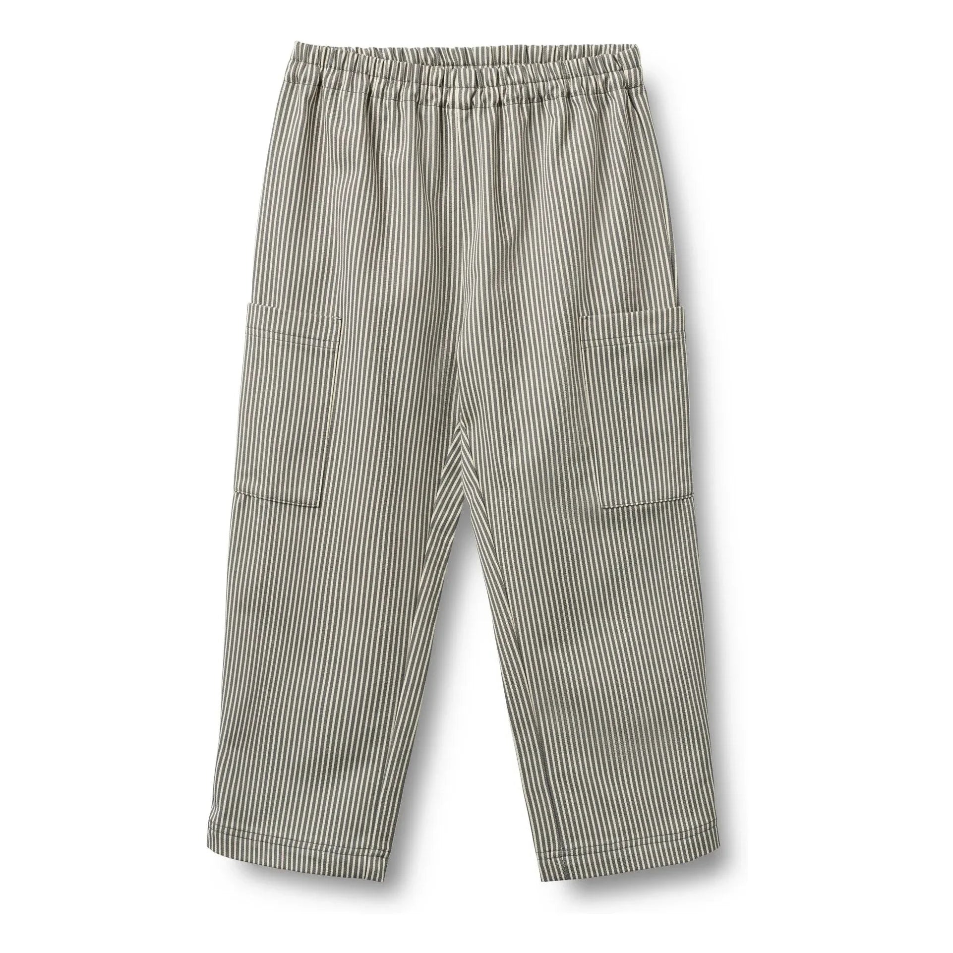 Trigo - Pantalones de Algodón Orgánico a Rayas Kalloa | Gris