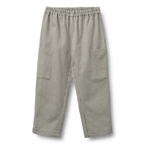 Trigo - Pantalones de Algodón Orgánico a Rayas Kalloa | Gris