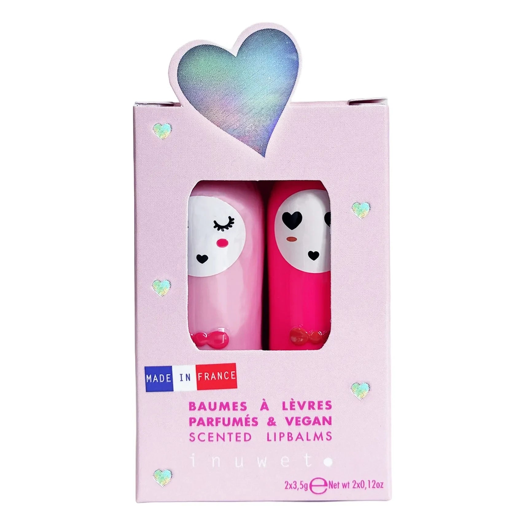 Inuwet - Bálsamo labial doble - fresa y cereza