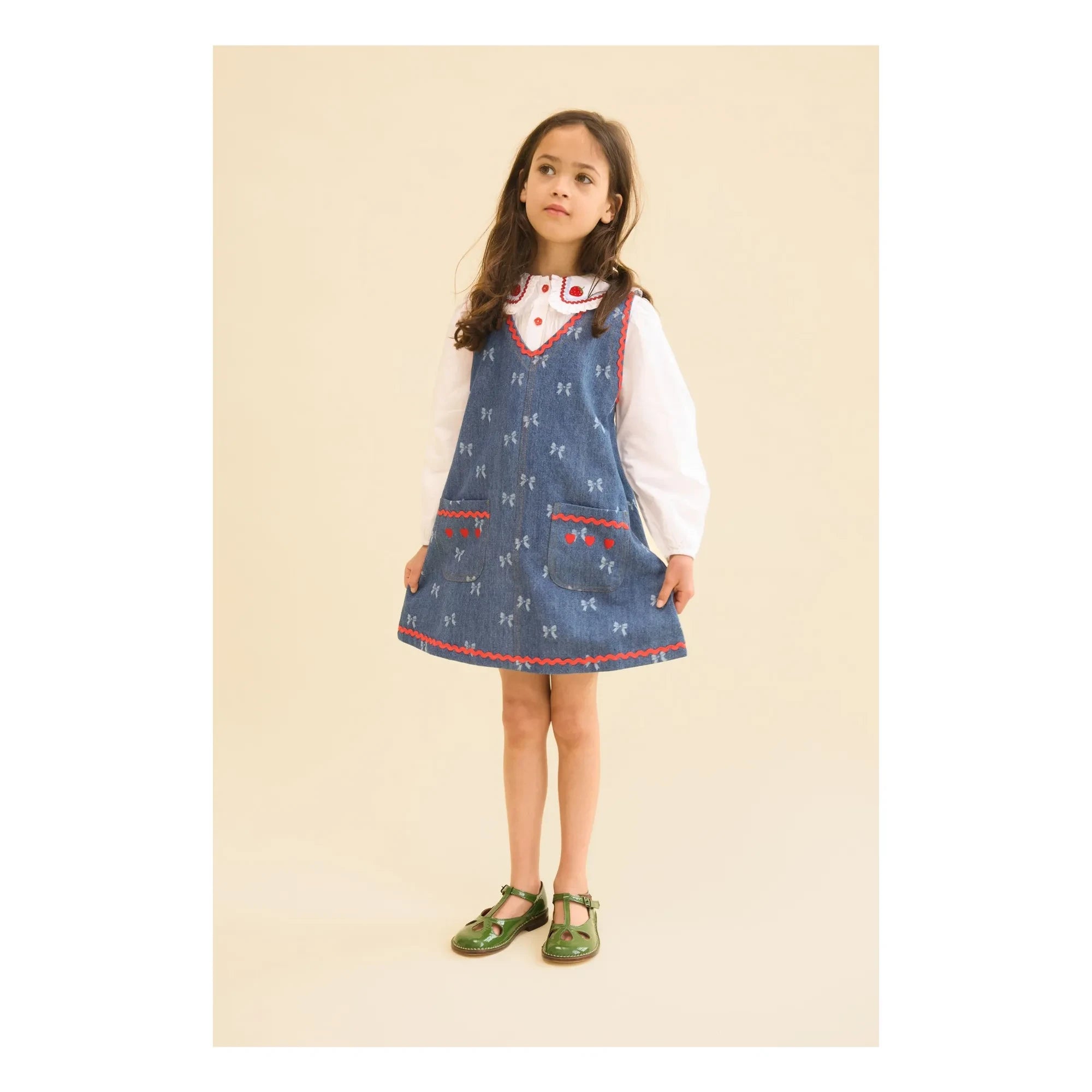 Flöss - Vestido vaquero con atadura Eva | Azul