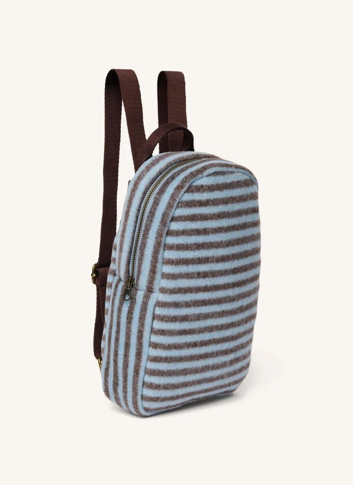 Studio Noos - Mochila de lana a rayas | Azul claro