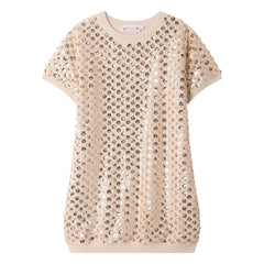 Bonpoint - Vestido Marlise de lana metalizada | Rosa pálido