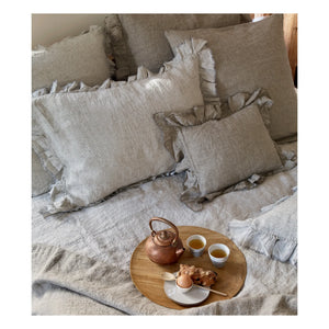 Funda de almohada de lino lavado Boho - Maison de Vacances | Stone