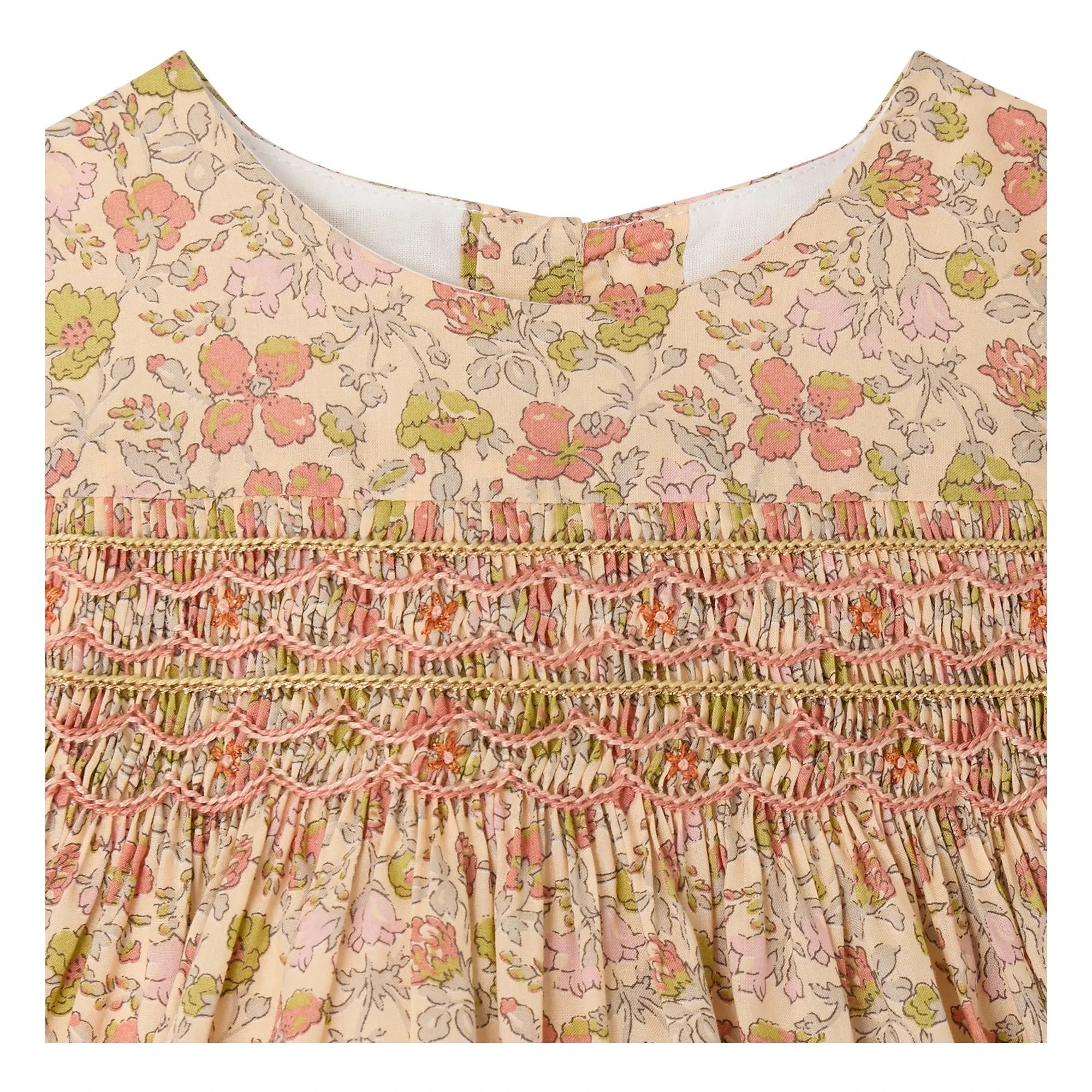 Bonpoint - Vestido de algodón orgánico Maruska Fleurie | Crudo