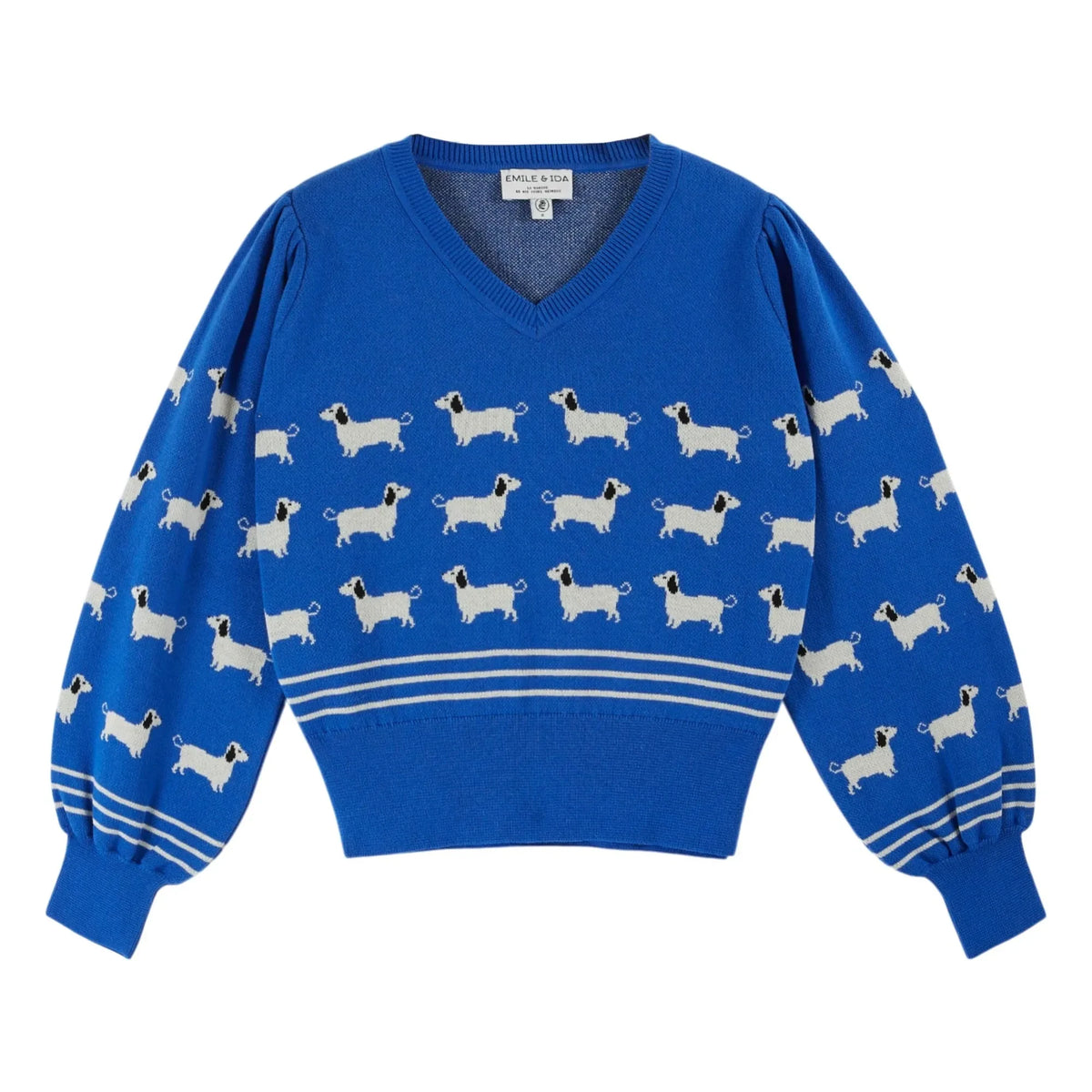 Emile et Ida - Jersey de algodón orgánico Cali Dog | Azul rey