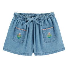 Emile et Ida - Pantalones cortos vaqueros bordados | Azul
