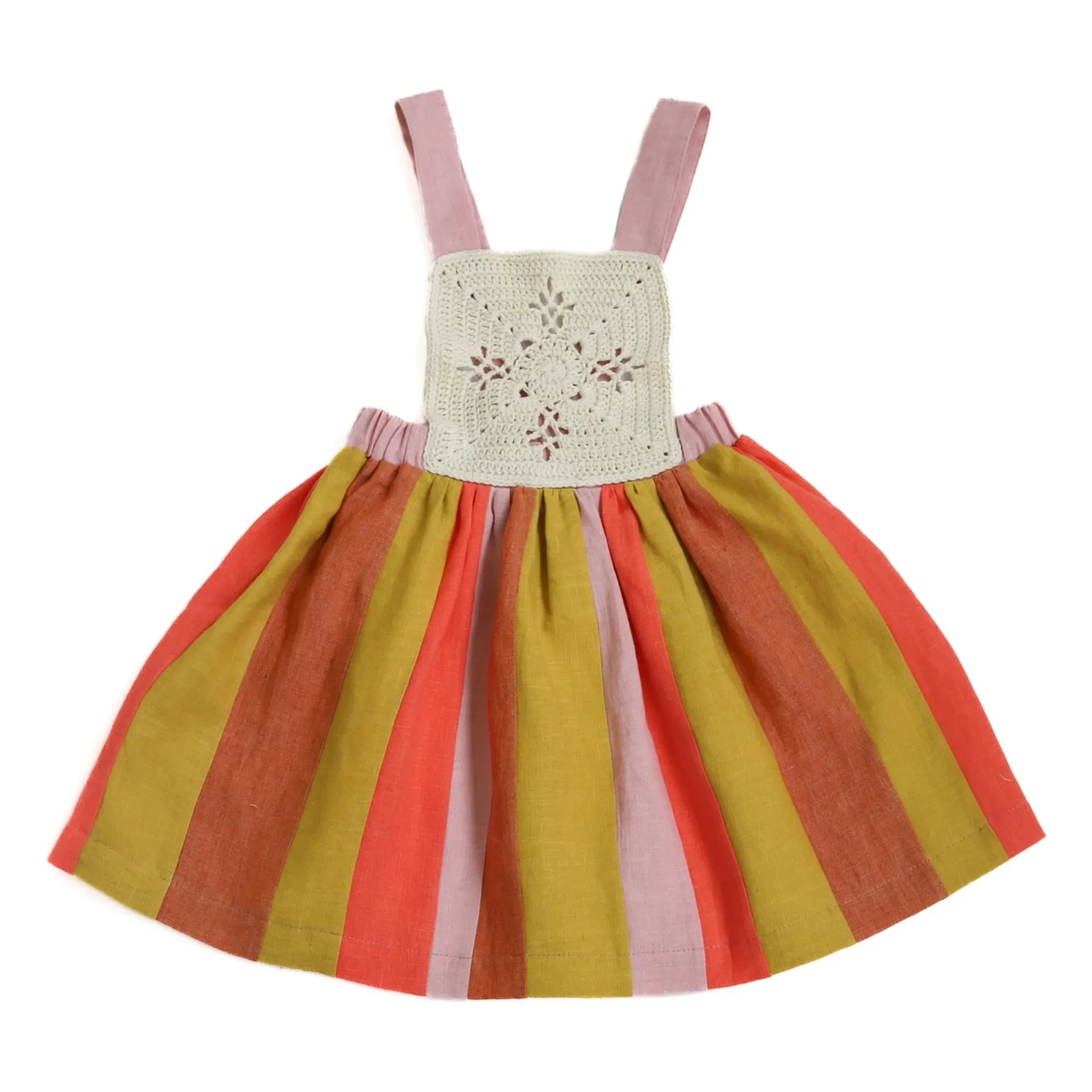 Kalinka - Vestido Delantal de Lino Santana | Rosa