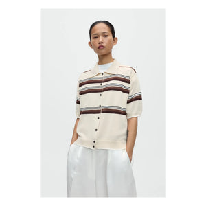 Cordera - Polo de algodón a rayas | Beige