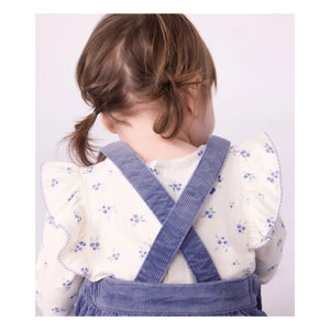 Petit Bateau - Fırfırlı Çiçekli Bluz Organik Pamuk | Ekru