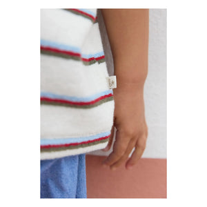 Bonton - Livo Viva Camiseta de punto de toalla a rayas | Blanco